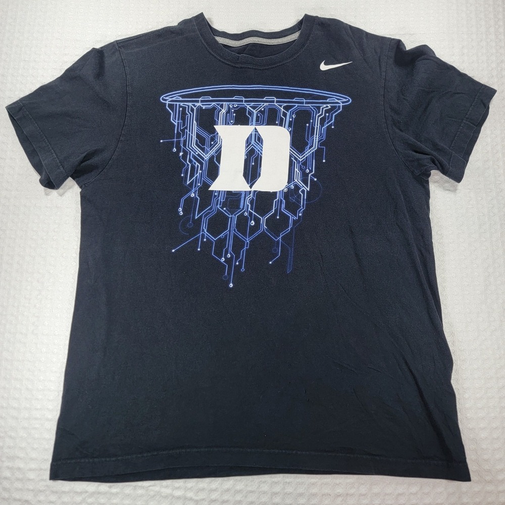 Nike Duke Blue Devils Basketball T-Shirt Mens Large Black Regular Fit Tee